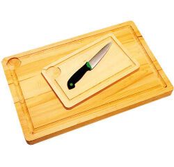 planche à découper en hêtre avec rigole 35 x 21 x 2 cm