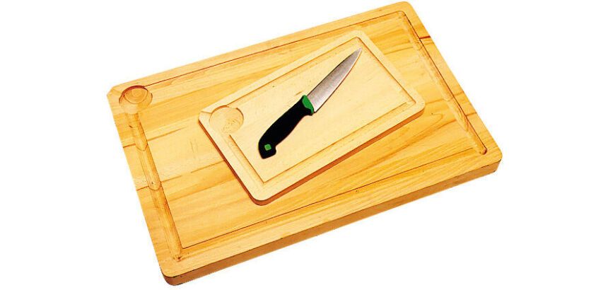 planche à découper en hêtre avec rigole 35 x 21 x 2 cm