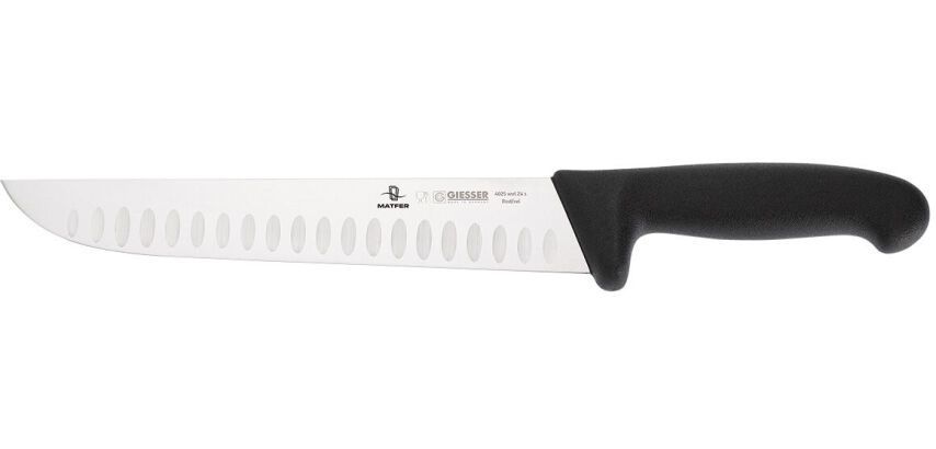 Giesser couteau de boucher alvéolé manche noir 23 cm