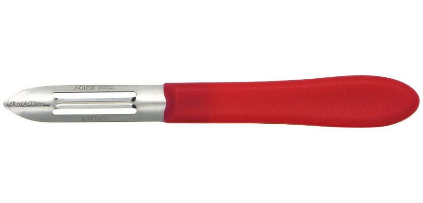 éplucheur inox manche rouge 6.5 cm