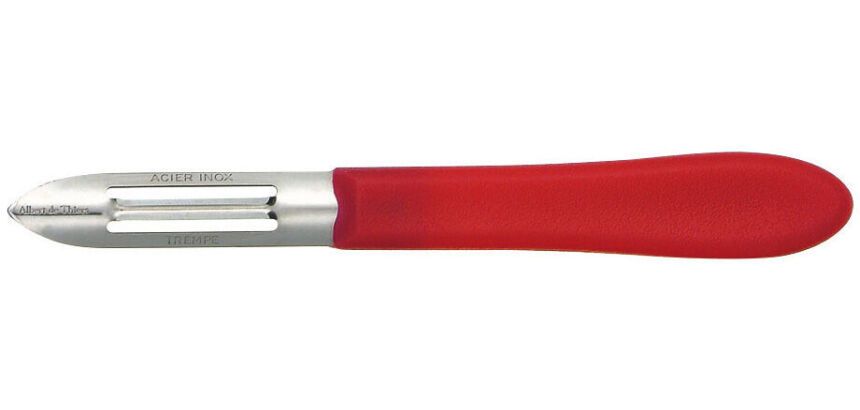 éplucheur inox manche rouge 6.5 cm