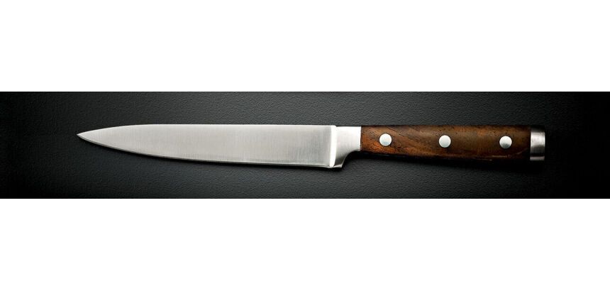 Azawak couteau a steak lame lisse manche bois foncé