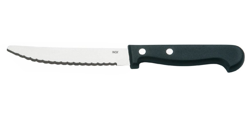 couteau steak bout rond manche à deux rivets