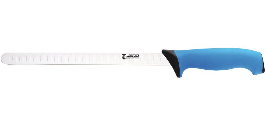 Ecoline couteau à jambon alvéolé manche bleu 26.5 cm
