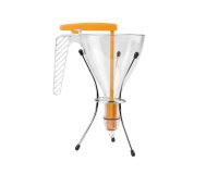 entonnoir gradué à piston copolyester transparent avec support et 1 douille - 0.75 L
