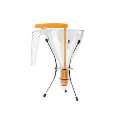 entonnoir gradué à piston copolyester transparent avec support et 1 douille - 0.75 L