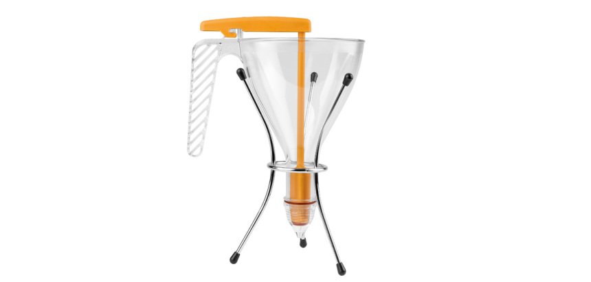 entonnoir gradué à piston copolyester transparent avec support et 1 douille - 0.75 L