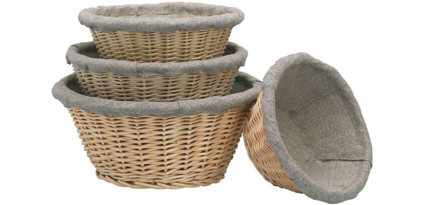 banneton à fermentation en osier rond entoilé 29 cm 2 Kg