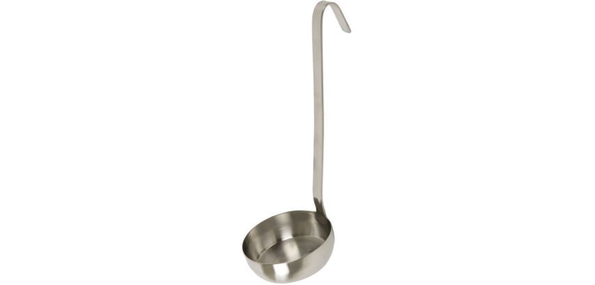 louche inox à fond plat pour pizza 10 cm