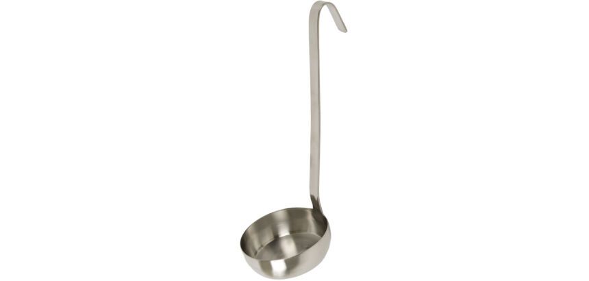 louche inox à fond plat pour pizza 10 cm