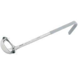 louche inox portion poignée PVC 12 cl gris