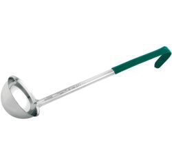 louche inox portion poignée PVC 17,5 cl vert