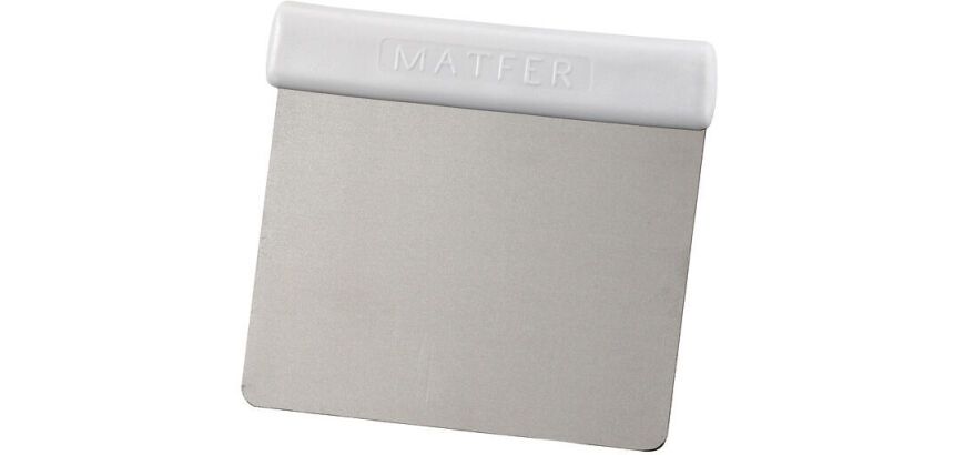 raclette souple coupe-pâte inox manche polypropylène 11x12 cm