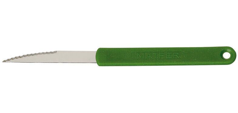 lot de 2 lames fournil crantées inox vertes 17.5 cm