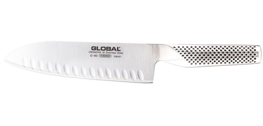 Global série G couteau santoku G80 alvéolé 18 cm