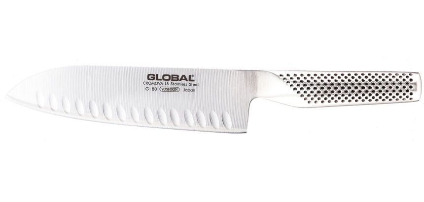Global série G couteau santoku G80 alvéolé 18 cm