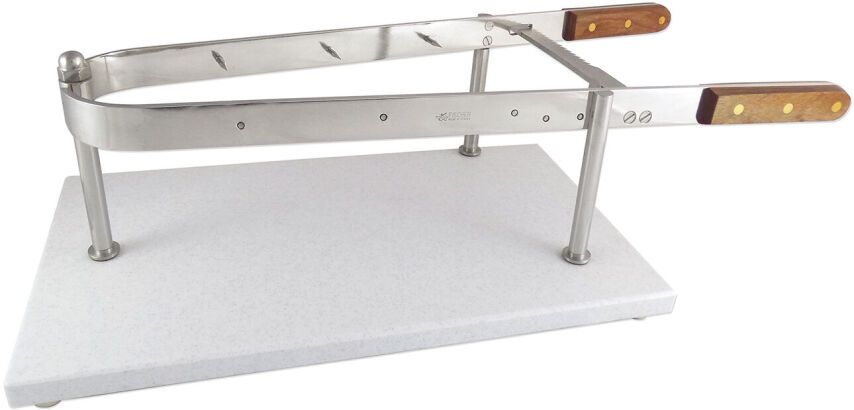 serre-jambon inox socle polyéthylène