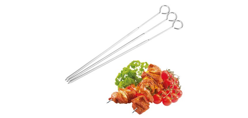 lot de 3 brochettes inox extra-fortes 21 cm
