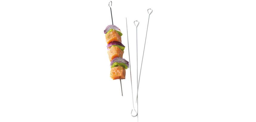 lot de 12 brochettes inox 35 cm