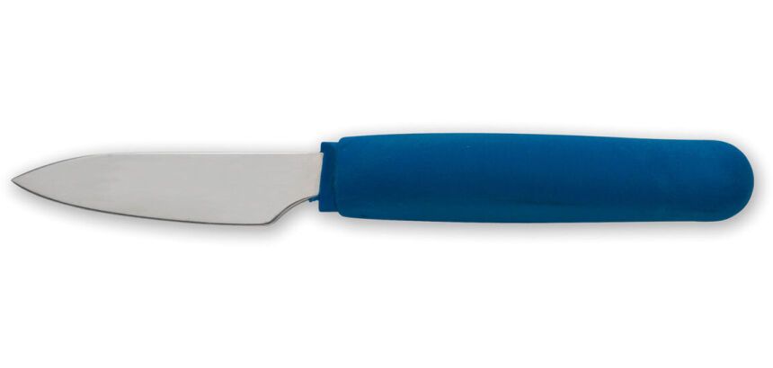 lancette à huîtres sans garde ergonomique bleue 18.5 cm