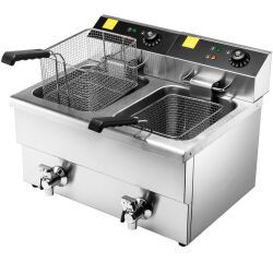 friteuse électrique cuve emboutie 2 x 8 litres