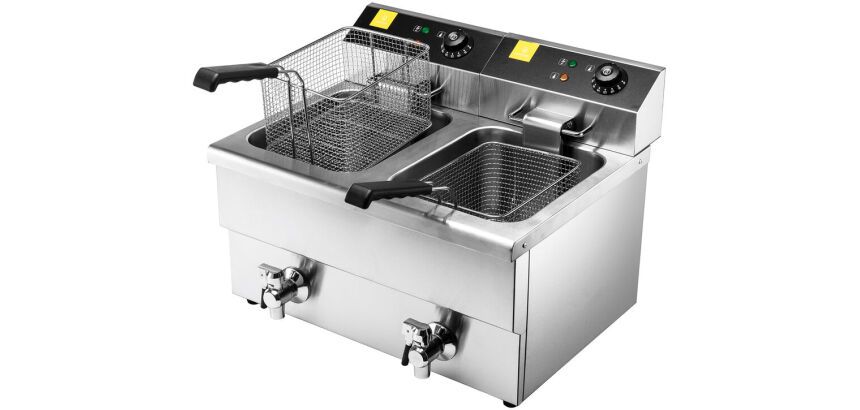 friteuse électrique cuve emboutie 2 x 8 litres