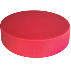 billot rond en PEHD 500 diamètre 45 cm hauteur 14 cm rouge