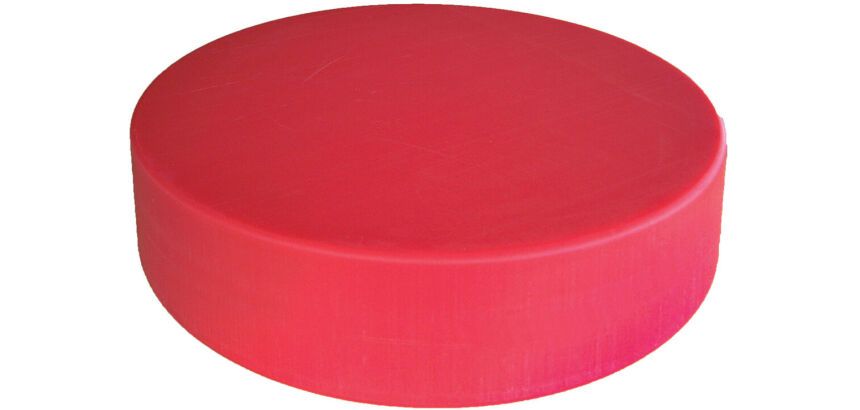 billot rond en PEHD 500 diamètre 45 cm hauteur 14 cm rouge