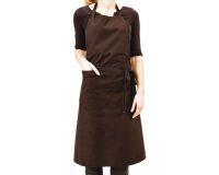 tablier valet avec bavette 102x95 cm noir avec poche