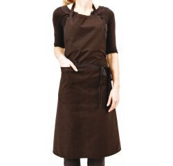 tablier valet avec bavette 102x95 cm noir avec poche