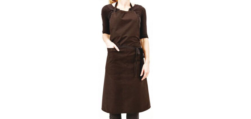 tablier valet avec bavette 102x95 cm noir avec poche