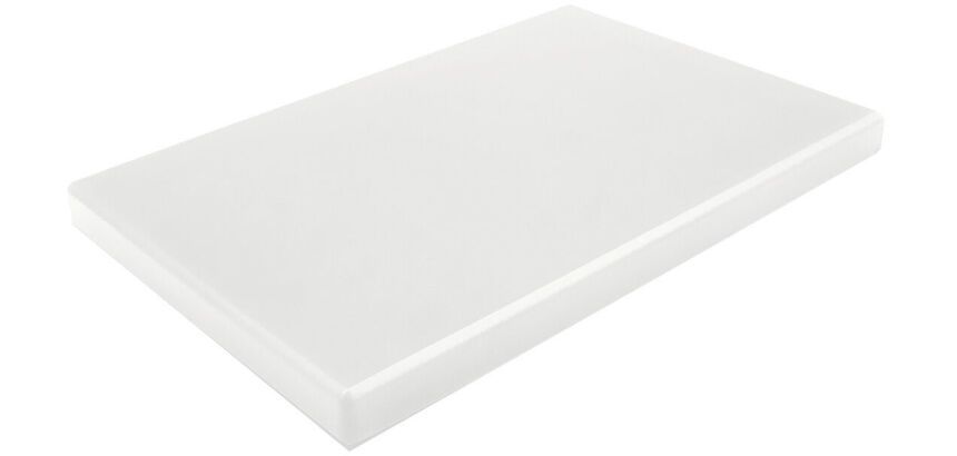 planche à découper en PEHD 500 blanche 40 x 25 x 2 cm