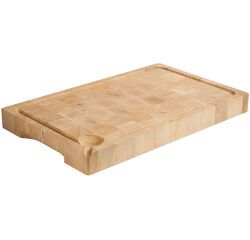planche à découper en charme façon billot de boucherie 52 x 32.5 x 5 cm