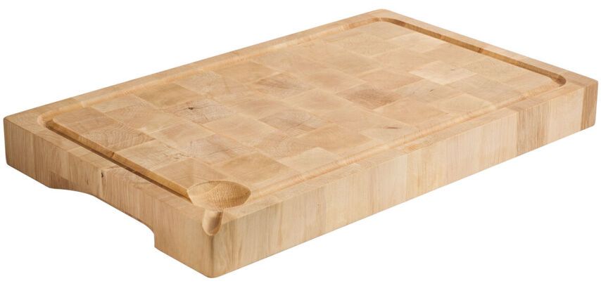 planche à découper en charme façon billot de boucherie 52 x 32.5 x 5 cm