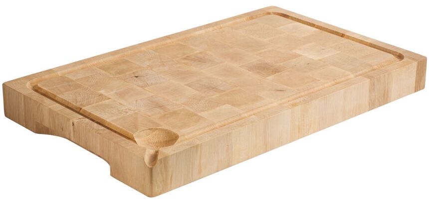 planche à découper en charme façon billot de boucherie 52 x 32.5 x 5 cm