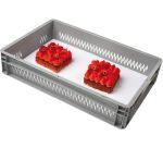 bac gerbable ajouré gris 600x400 hauteur 12 cm 21.4 l