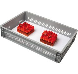 bac gerbable ajouré gris 600x400 hauteur 12 cm 21.4 l