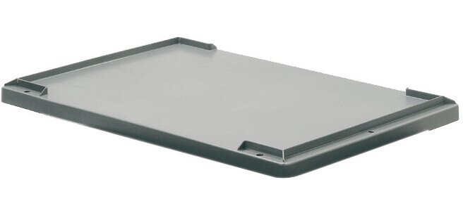 couvercle pour bacs gerbables pleins ou ajourés gris 600x400