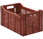 bac gerbable PEHD couleur brique 500x300 hauteur 26.5 cm - 30 L