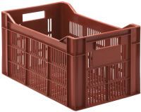 bac gerbable PEHD couleur brique 500x300 hauteur 26.5 cm - 30 L
