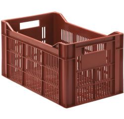 bac gerbable PEHD couleur brique 500x300 hauteur 26.5 cm - 30 L