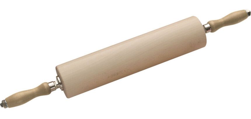 rouleau à pâte avec poignées en hêtre diamètre 8 cm 35 cm