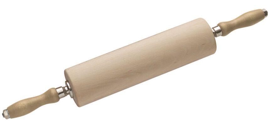 rouleau à pâte avec poignées en hêtre diamètre 8 cm 30 cm