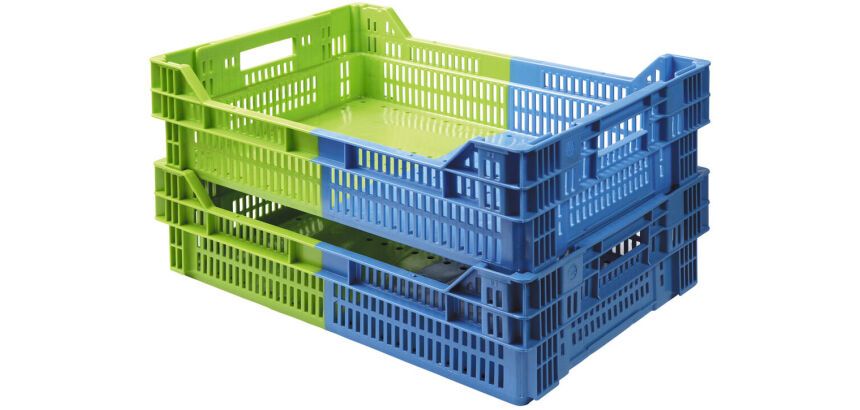 bac gerbable emboîtable ajouré bleu et vert 600 x400 hauteur 15,3 cm 27