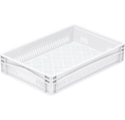 bac gerbable ajouré blanc 600x400 hauteur 12 cm 21.4 l