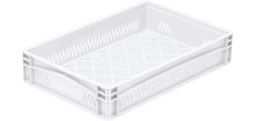 bac gerbable ajouré blanc 600x400 hauteur 12 cm 21.4 l