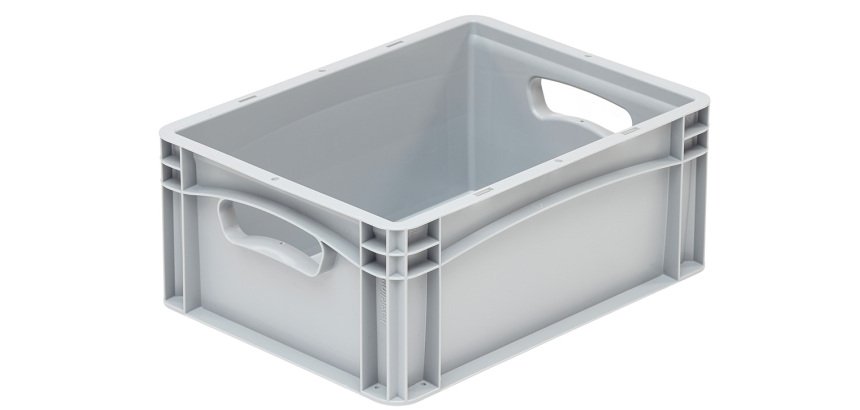 bac gerbable plein gris 40x30 h 17 cm 15,9 l