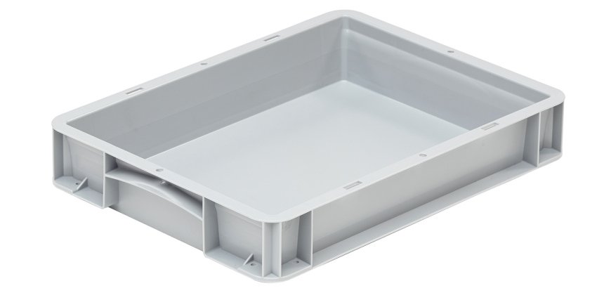 bac gerbable plein gris 40x30 h 7 cm 6,4 l