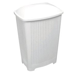coffre à linge avec couvercle blanc 42.5x27x64.5 cm