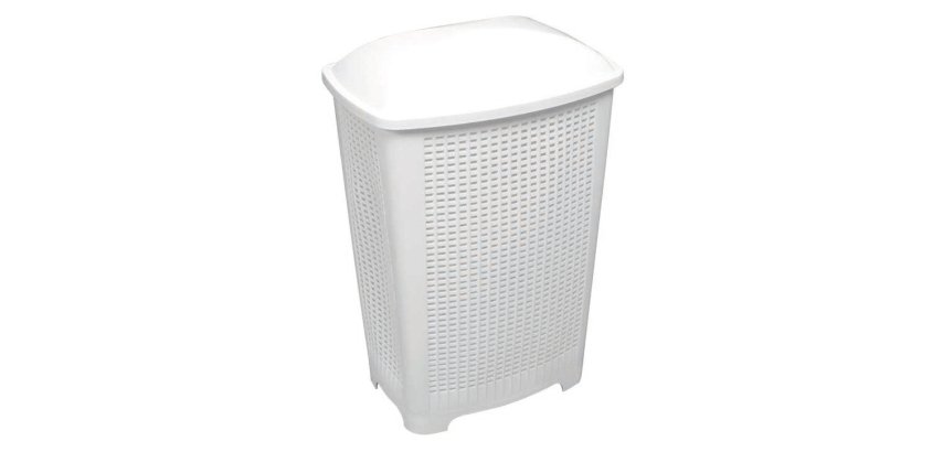 coffre à linge avec couvercle blanc 42.5x27x64.5 cm